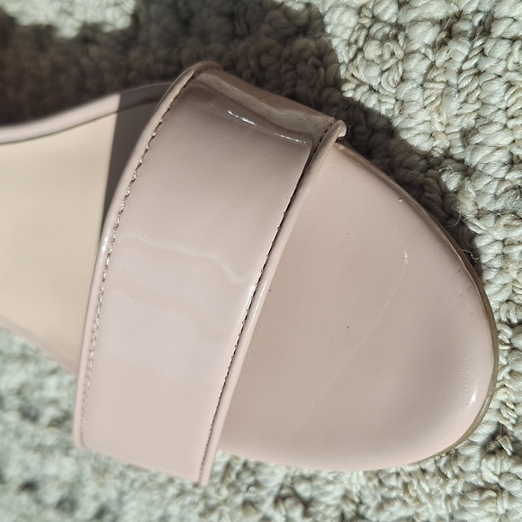 BP Ankle Strap Open Toe Nude Heels  7 - Picture 2 of 7